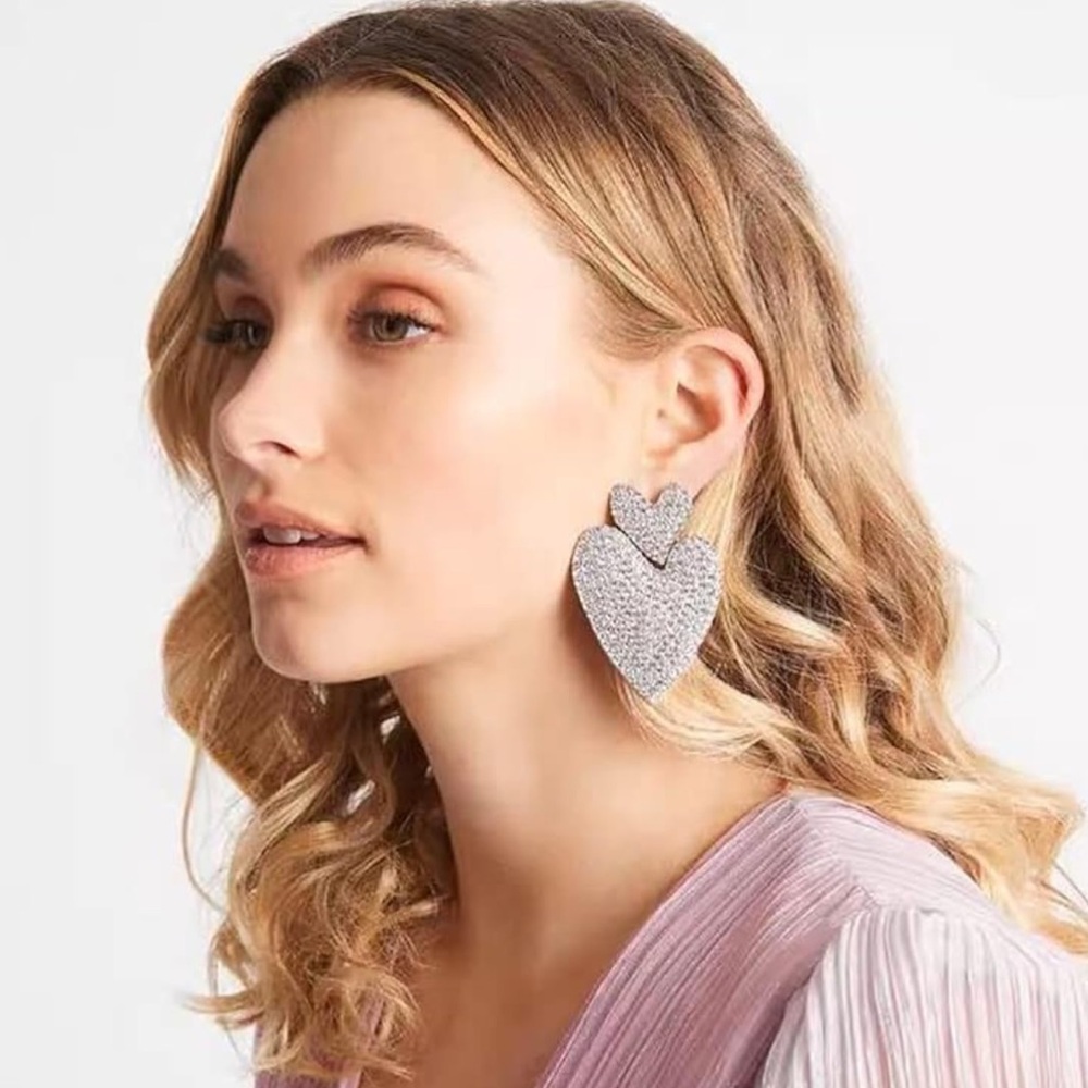 ZARA DOUBLE HEART EARRINGS